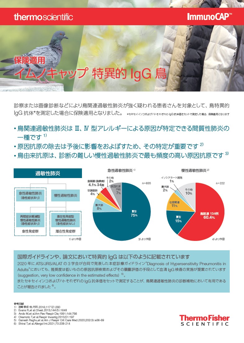 【鳥特異的IgG抗体】保険適用 イムノキャップ 特異的IgG 鳥